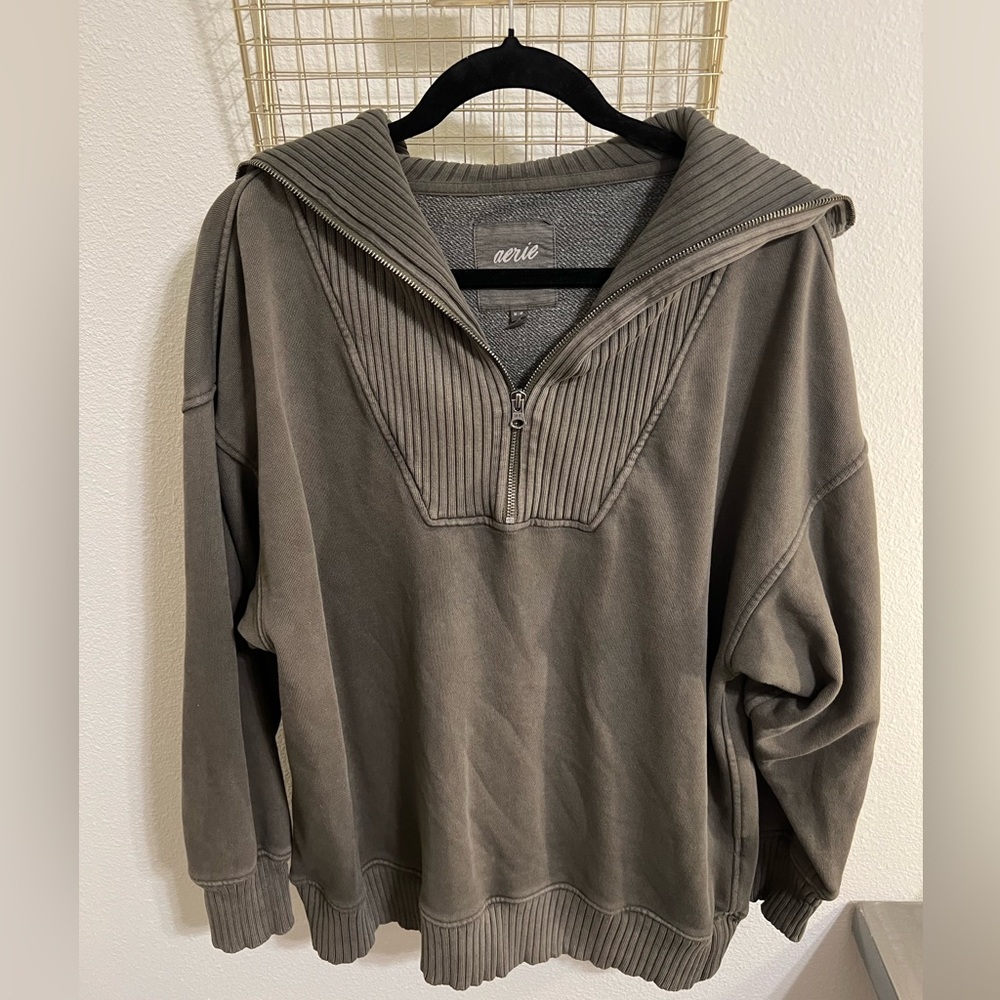 Oversized Aerie Quarter Zip Pullover